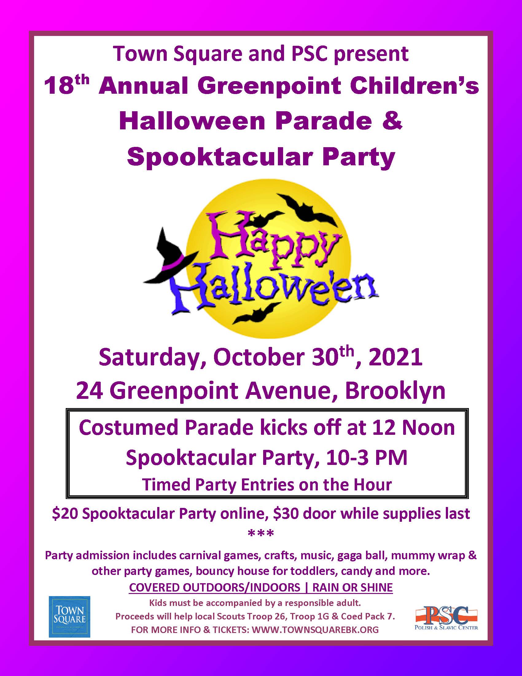 Greenpoint Children's Halloween Parade and Spooktacular Party Go
