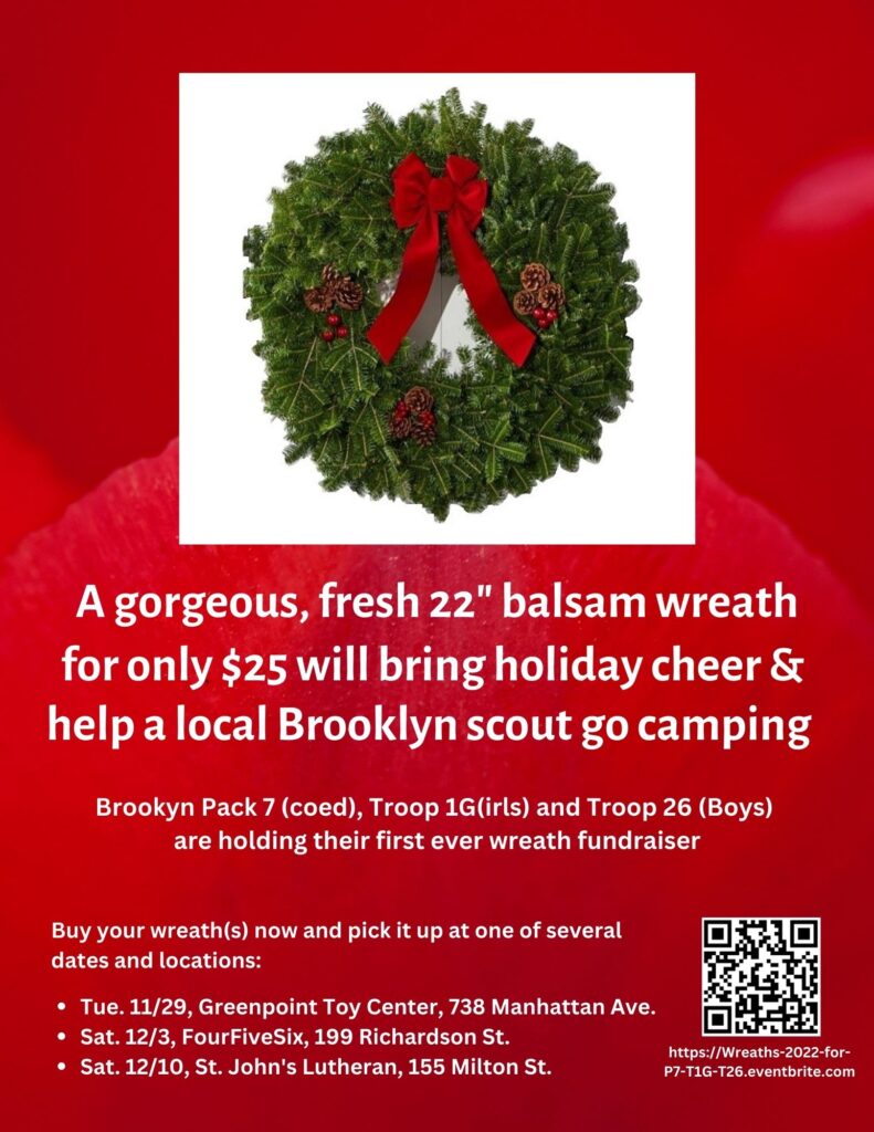 Wreath Fundraiser for Local Scouts Go Green Brooklyn